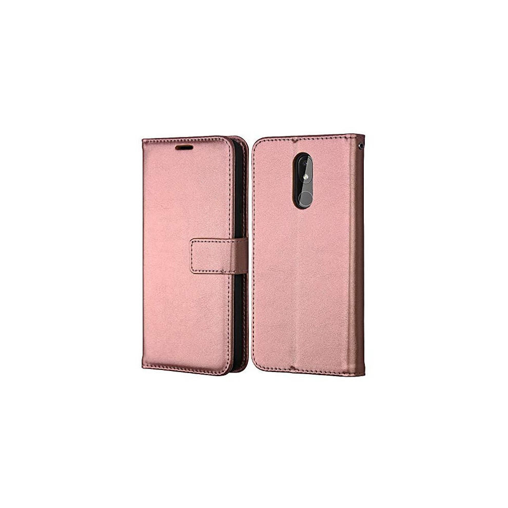 Techgear (Rose ) Wallet Case Fits Nokia 3.2 - Leather Wallet Flip Protective Case Cover With Card Slots, Kickstand And Wrist Strap - Pu Leather Fl Gold