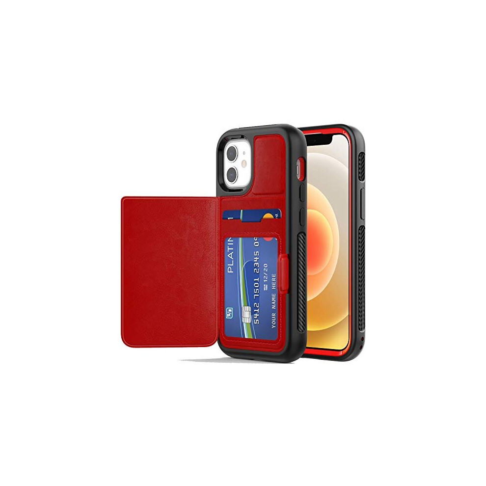 TECHGEAR Apple iPhone 12 Mini Case, Tough Armoured Card Wallet 360 Shock Proof Protective Case Cover with Card Slots Wallet & Stand