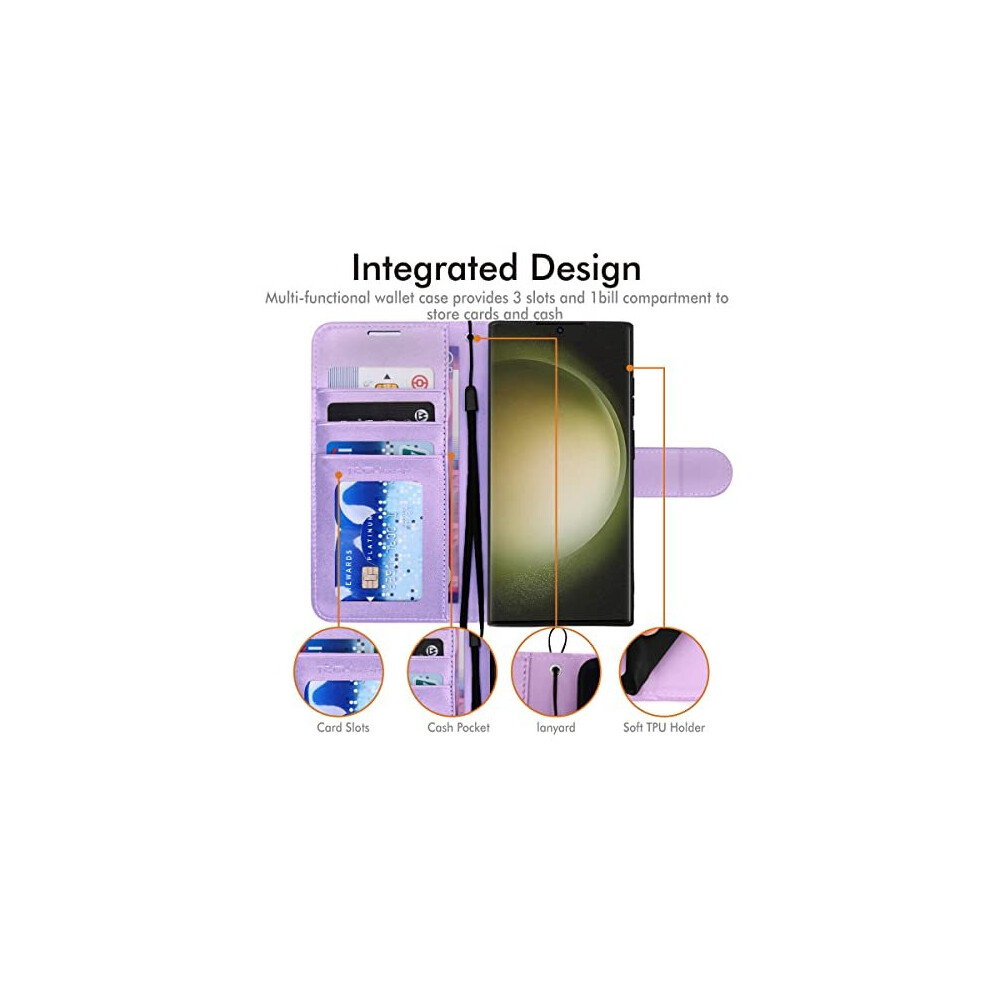 violet--samsung-galaxy-s23-ultra-leather-wallet-case--flip-protective-cover-with-wallet-card-holder--stand-and-wrist-strap---pu-leather-with-magnetic-closure