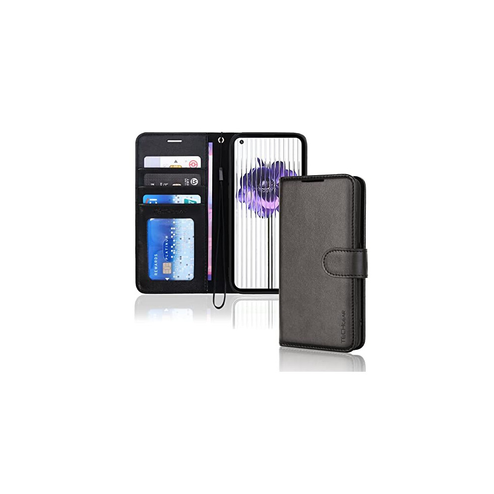 black--techgear-for-nothing-phone-1-pu-leather-wallet-case--flip-protective-cover-with-wallet-card-holder--stand-and-wrist-strap