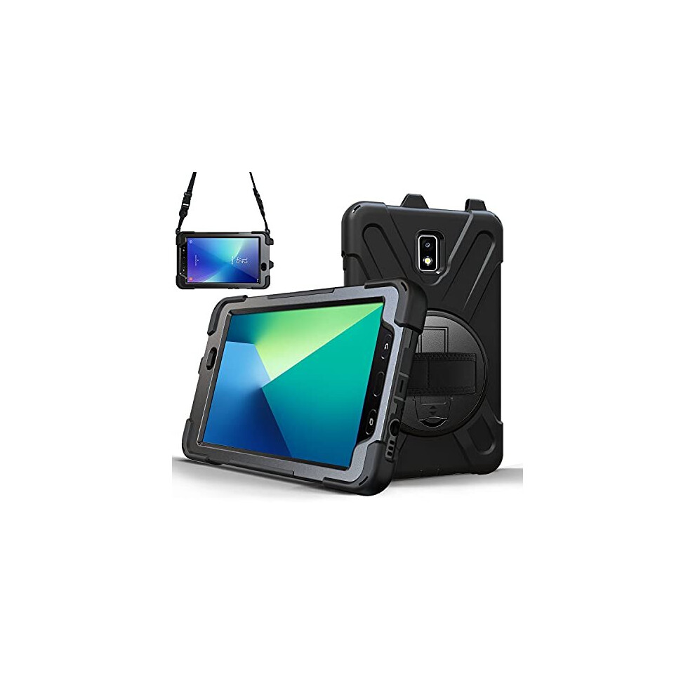 Techgear X-Case Fits Samsung Galaxy Tab Active 2 8.0" (Sm-T390 / Sm-T395) Tough Rugged Heavy Duty Case With 360 Stand, Hand And Shoulder Strap