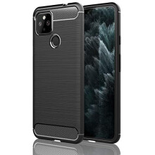 Google Pixel 4a 5G Carbon Fibre Case [Stealth Case] Flexible, Shockproof, Ultra Slim, Soft TPU Protective Shell Cover with Carbon Fibre Detailing