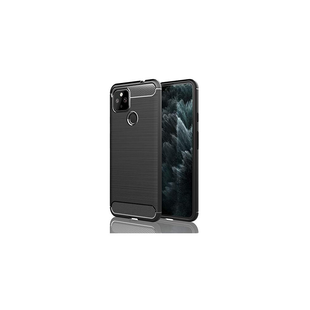 Google Pixel 4a 5G Carbon Fibre Case [Stealth Case] Flexible, Shockproof, Ultra Slim, Soft TPU Protective Shell Cover with Carbon Fibre Detailing