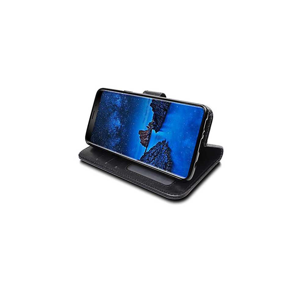 black--samsung-galaxy-s9-plus-leather-wallet-case--flip-protective-cover-with-wallet-card-holder--stand-and-wrist-strap---pu-leather-with-magnetic-closure