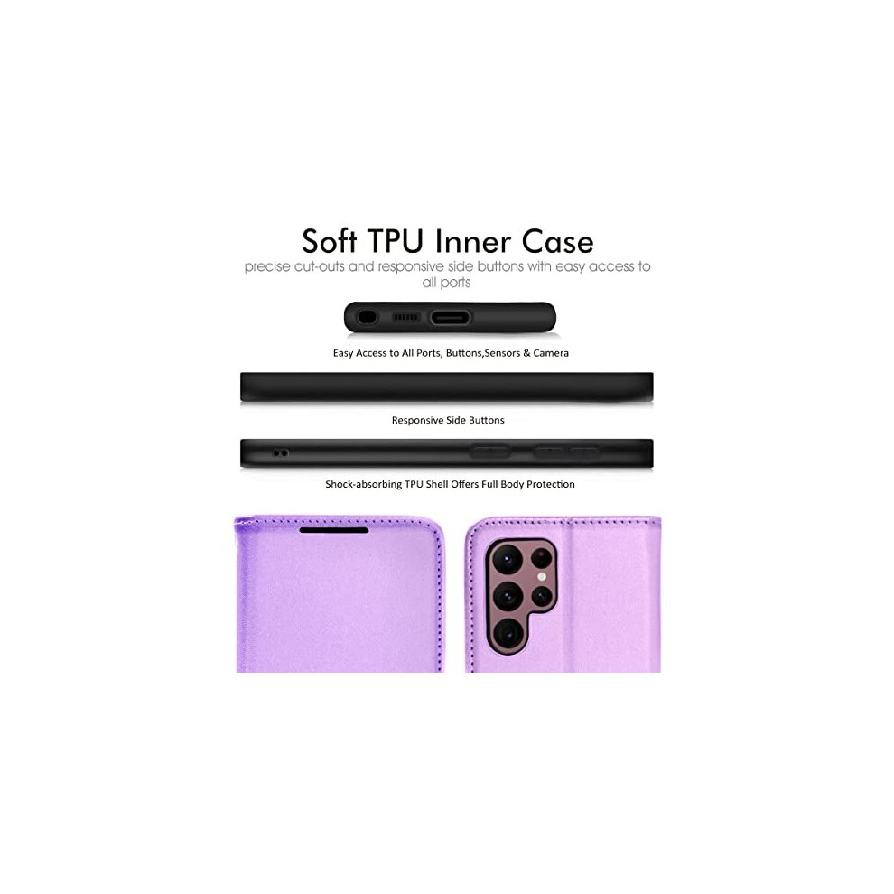violet--samsung-galaxy-s23-ultra-leather-wallet-case--flip-protective-cover-with-wallet-card-holder--stand-and-wrist-strap---pu-leather-with-magnetic-closure