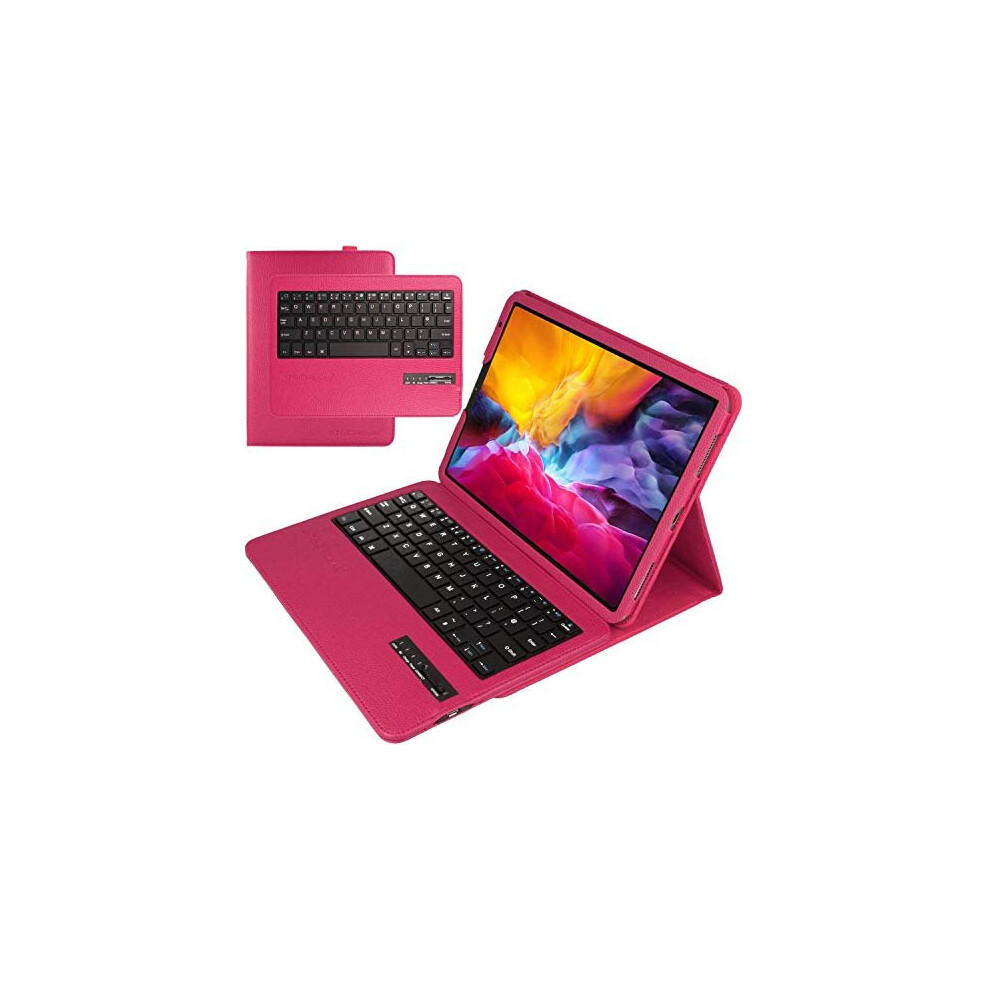 Techgear (Pink) Keyboard Case For Ipad Pro 11" 2021 3Rd & 2Nd Generation / 2020 - Pu Leather Case With Detachable Wireless [Uk Qwerty] Keyboard & Stan