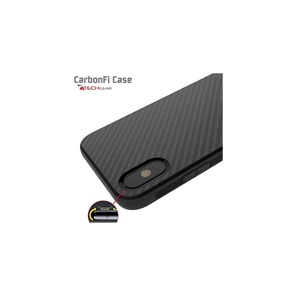 iphone-xs---iphone-x-case---flexible--shockproof--slim-fit--soft-tpu-protective-shell-cover-with-carbon-fibre-design