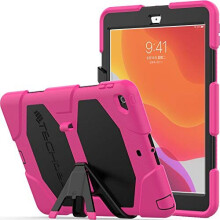 (PINK) TECHGEAR G-SHOCK for iPad 10.2" 2021 2020 2019 [9th/8th/7th Generation] HEAVY DUTY Survival Protective Case with Stand - Kids Schools Workman Case