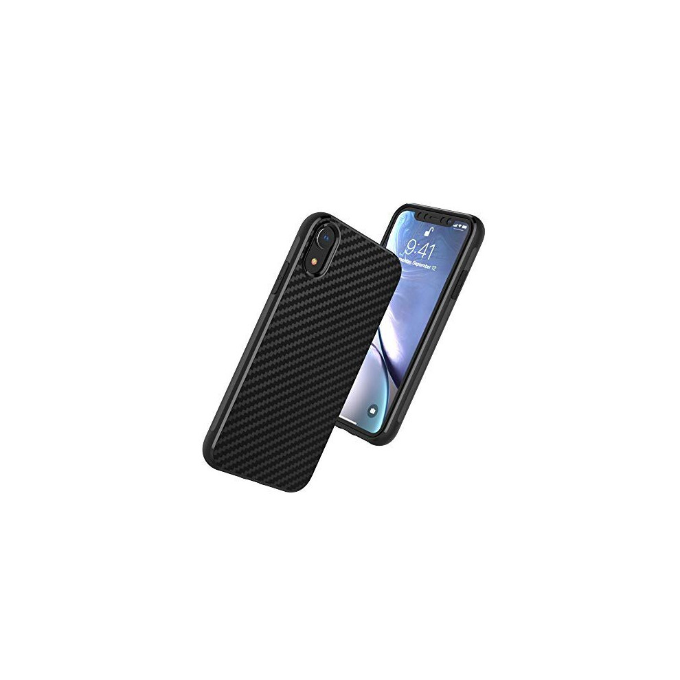 iPhone XR Case, Flexible Shockproof TPU Slim Fit Case Cover - Carbon Fibre Design Soft Flexible Protective Shell Guard Case