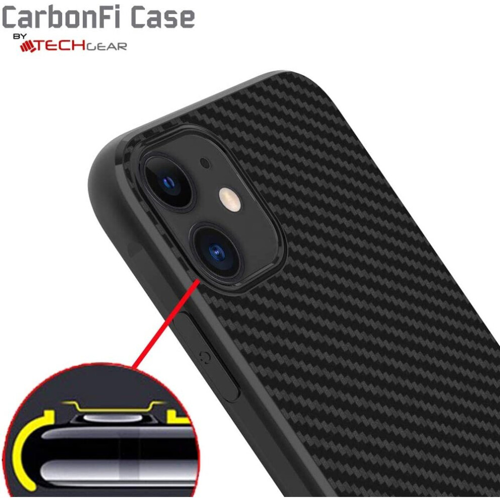 Carbon Case for iPhone 11, Flexible Shockproof TPU Slim Fit Case Cover - Carbon Fibre Design Soft Flexible Protective Shell Guard Case