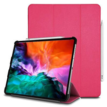 (Pink) TECHGEAR iPad Pro 12.9" 2020 Smart Case [Pencil Compatible] Slim Smart Case Tri-fold Stand Cover with Corner Protection [Auto Wake / Sleep]