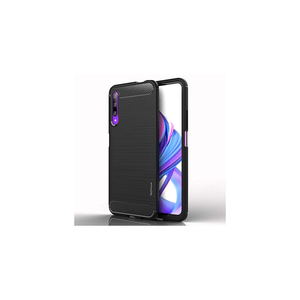 Carbon Fibre Case for Honor 9X Pro - [Stealth Case] Flexible, Shockproof, Ultra Slim, Soft TPU Protective Shell Cover with Carbon Fibre Effect