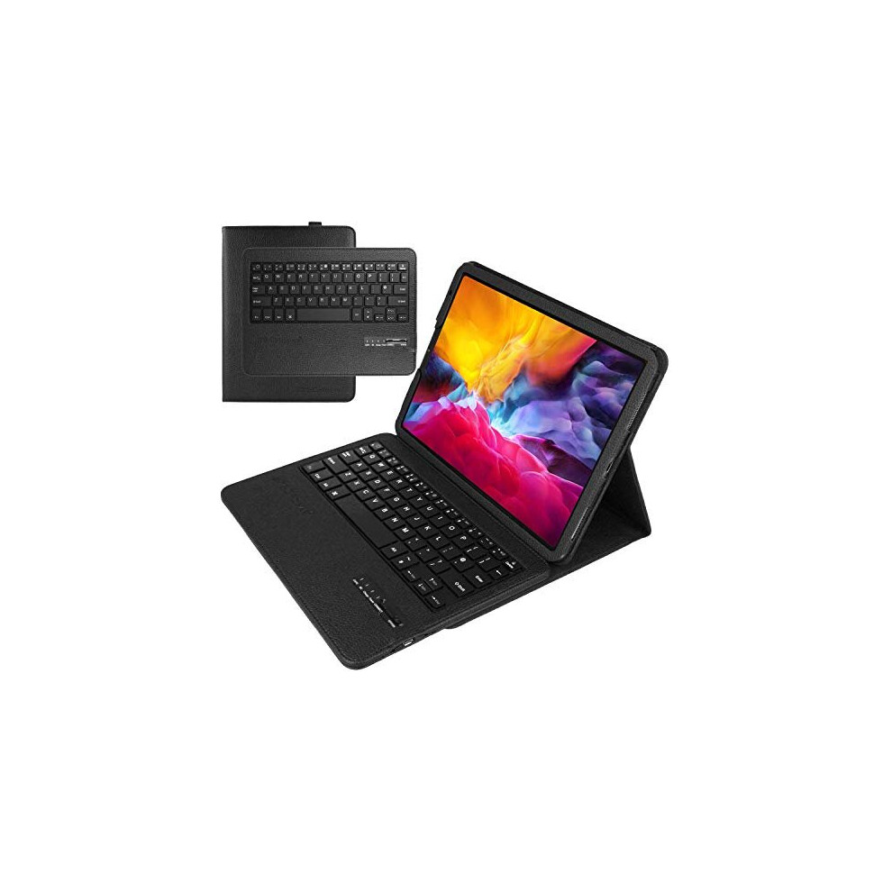 Techgear (Black) Keyboard Case For Ipad Pro 11" 2021 3Rd & 2Nd Generation / 2020 - Pu Leather Case With Detachable Wireless [Uk Qwerty] Keyboard & Sta