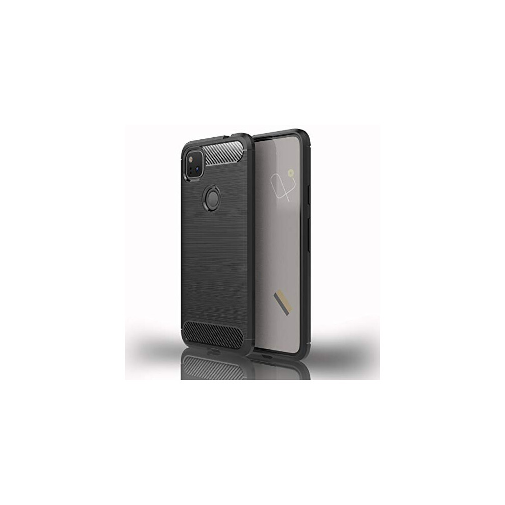 Google Pixel 4a Carbon Fibre Case [Stealth Case] Flexible, Shockproof, Ultra Slim, Soft TPU Protective Shell Cover with Carbon Fibre Detailing