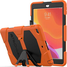 (ORANGE) TECHGEAR G-SHOCK for iPad 10.2" 2021 2020 2019 [9th/8th/7th Generation] HEAVY DUTY Survival Protective Case with Stand - Kids Schools Workman Case
