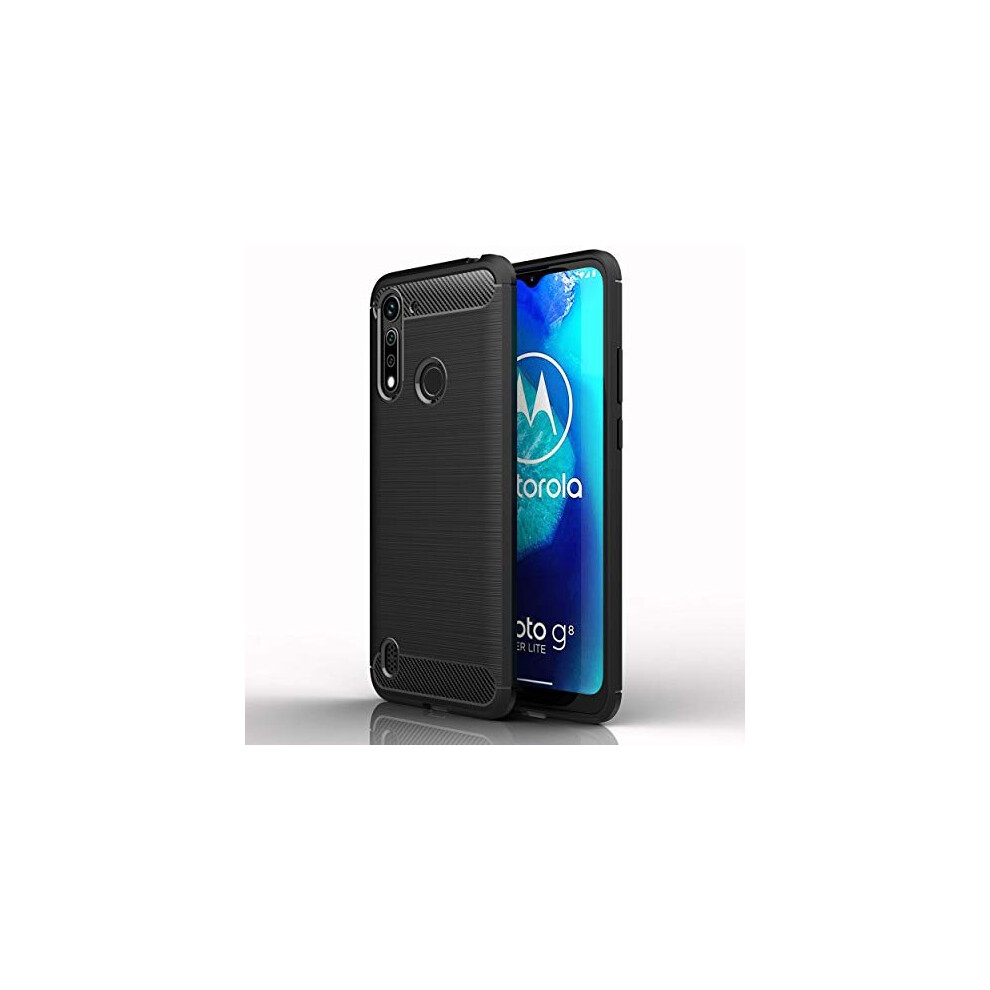 Moto G8 Power Lite Carbon Fibre Case [Stealth Case] Flexible, Shockproof, Ultra Slim, Soft TPU Protective Shell Cover with Carbon Fibre Detailing