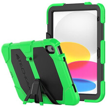 (GREEN) TECHGEAR G-SHOCK Design for iPad 10 2022 [10th Generation] 10.9" Tough HEAVY DUTY Survival Protective Case with Stand - Kids Schools Workman Case