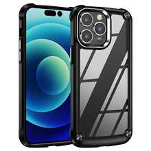 TECHGEAR iPhone 14 Pro Max Tough Case [Fusion Armour] Premium Hybrid Tough Rugged Protective Bumper Case Heavy Duty Protection with Clear Back