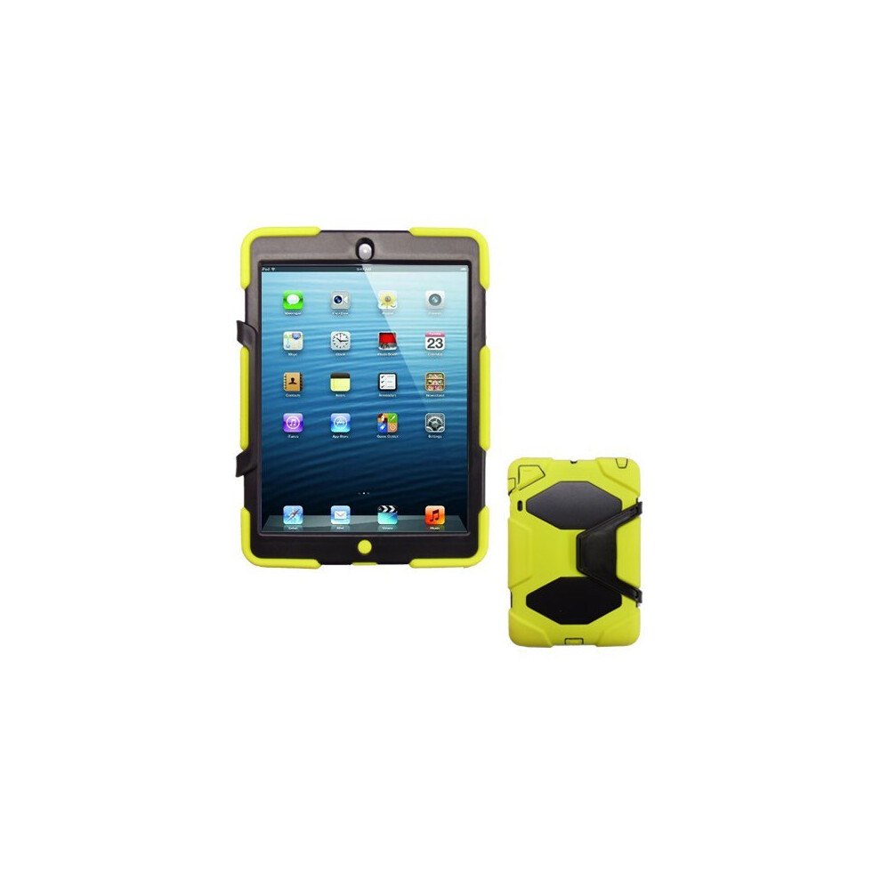 (YELLOW) TECHGEAR G-SHOCK Case for iPad Mini 3, Mini 2, Mini 1 - Tough Rugged Heavy Duty  Survival Case with Detachable Stand - Kids Work School Build