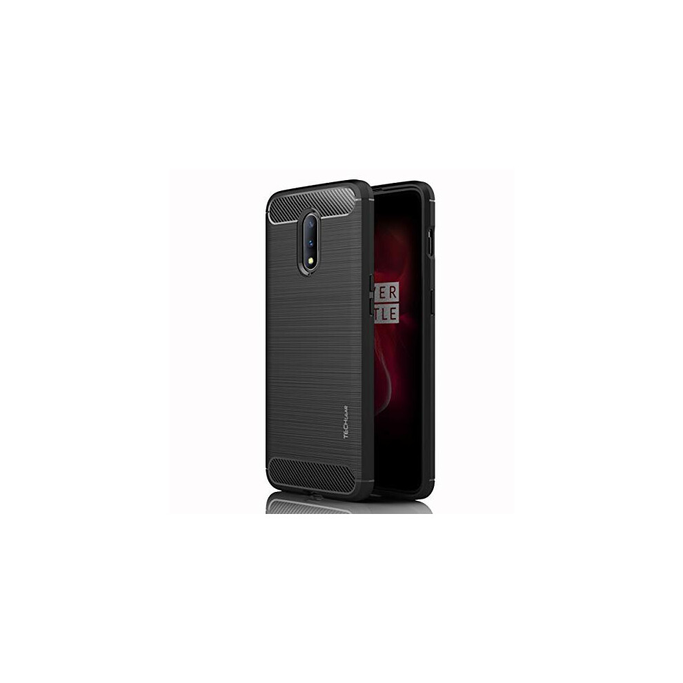 Carbon Fibre Case Compatible with OnePlus 7 [Stealth Case] Flexible, Shockproof, Ultra Slim, Soft TPU Protective Shell Cover with Carbon Fibre