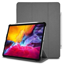 (Grey) Techgear Smart Case for iPad Pro 11 2020, [Pencil Compatible] Smart Case Tri-fold Stand Cover with Corner Protection [Auto Wake / Sleep]