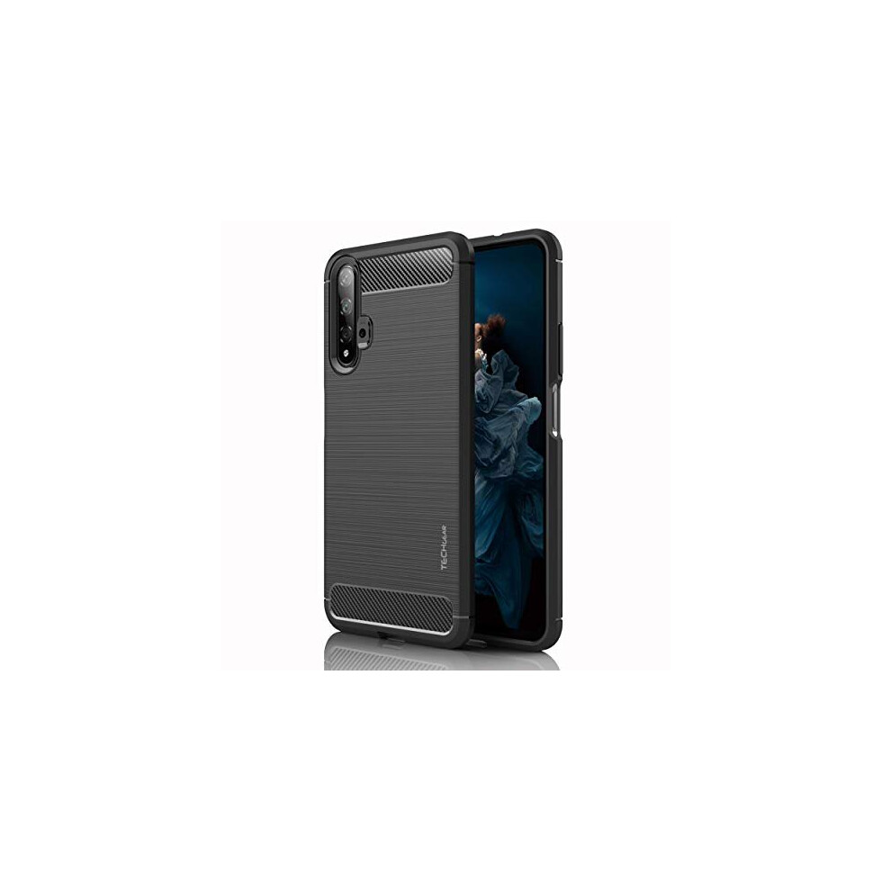 Carbon Fibre Case for Honor 20 and Huawei Nova 5T - [Stealth Case] Flexible, Shockproof, Ultra Slim, Soft TPU Protective Shell Cover