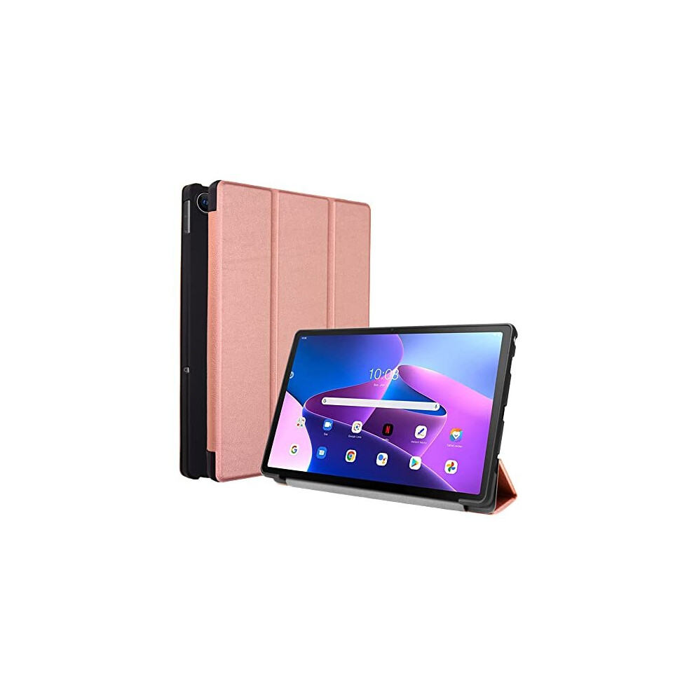 (Rose Gold) TECHGEAR Smart Case for Lenovo Tab M10 Plus 3rd Gen 2022 (10.6") TB125 / TB128 PU Leather Slim Stand Cover with Corner Protection [Auto Wa