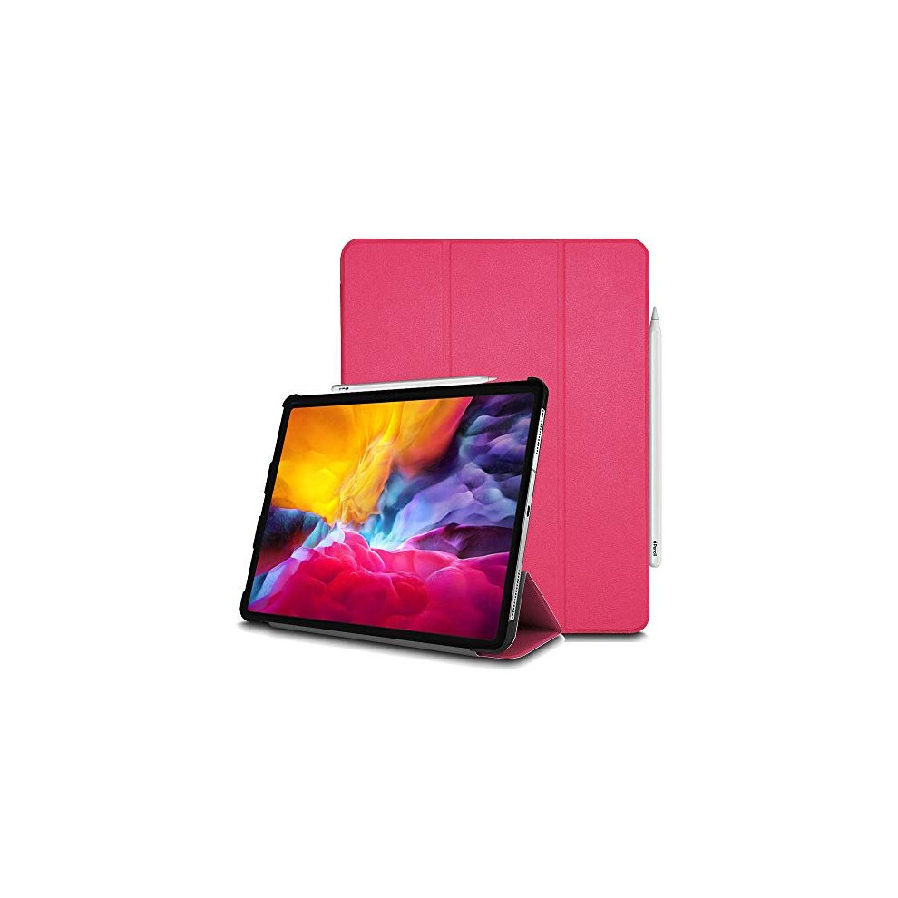 (Pink) Techgear Smart Case for iPad Pro 11 2020, [Pencil Compatible] Smart Case Tri-fold Stand Cover with Corner Protection [Auto Wake / Sleep]