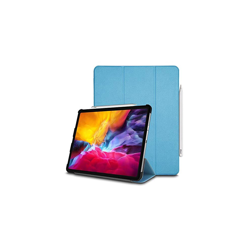 (Light Blue) Techgear Smart Case for iPad Pro 11 2020, [Pencil Compatible] Smart Case Tri-fold Stand Cover with Corner Protection [Auto Wake / Sleep]