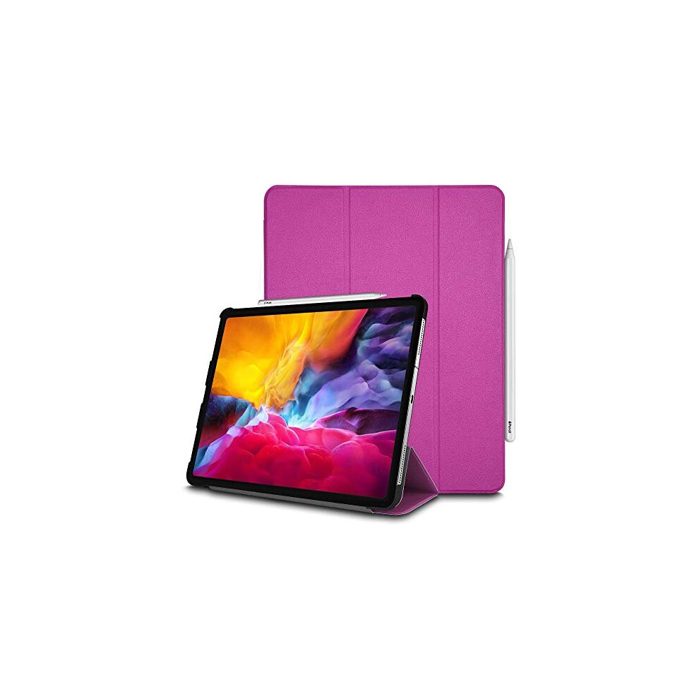 (Purple) Techgear Smart Case for iPad Pro 11 2020, [Pencil Compatible] Smart Case Tri-fold Stand Cover with Corner Protection [Auto Wake / Sleep]