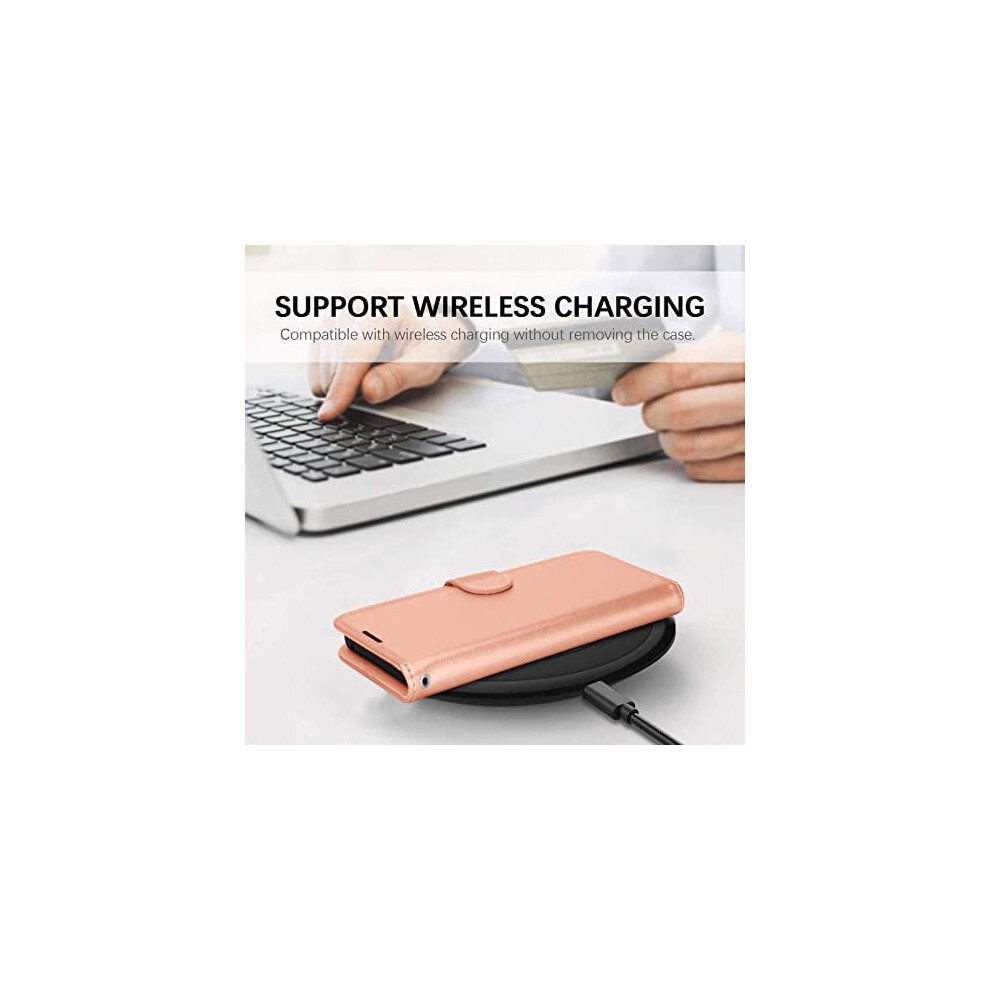 rose-gold--techgear-leather-wallet-case-for-oppo-find-x5-5g--flip-protective-case-cover-with-wallet-card-holder--stand---wrist-strap---pu-leather-cover