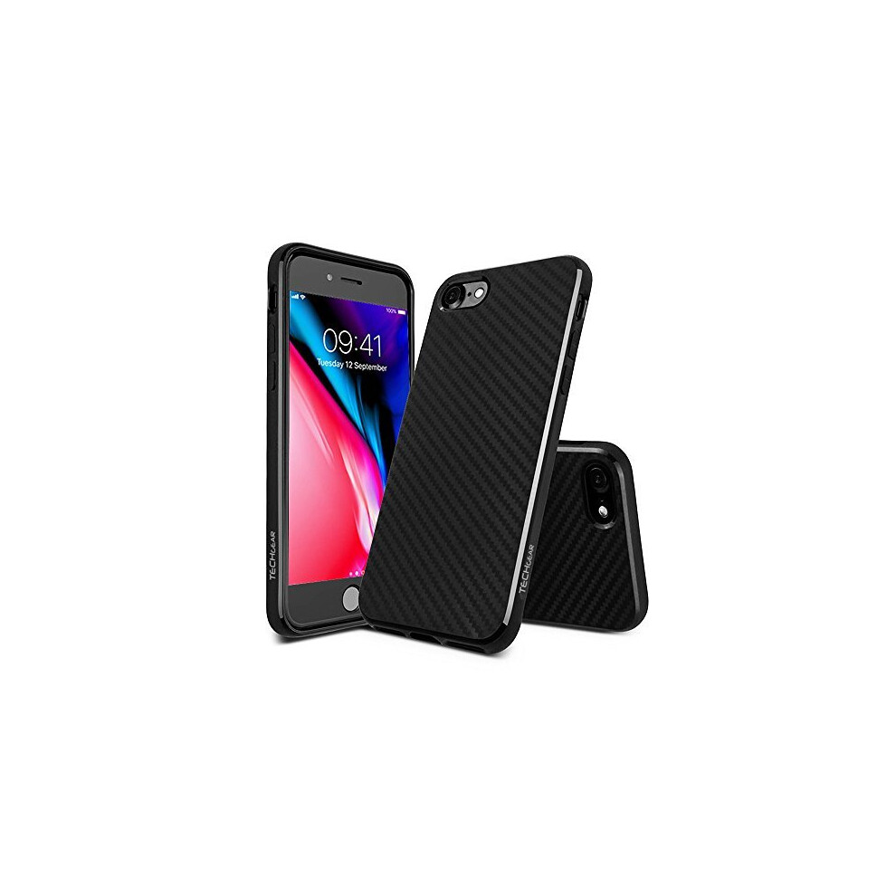 Iphone Se 2022 / 2020, Iphone 8, Iphone 7 4.7" Case - Flexible Shockproof Slim Fit Soft Tpu Protect Shell Cover With Carbon Fibre Design 5055782984784