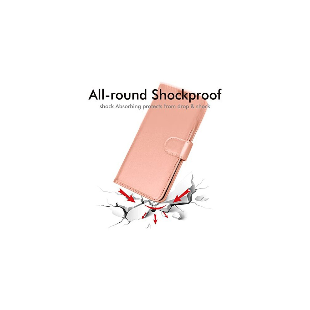 rose-gold--techgear-leather-wallet-case-for-oppo-find-x5-5g--flip-protective-case-cover-with-wallet-card-holder--stand---wrist-strap---pu-leather-cover