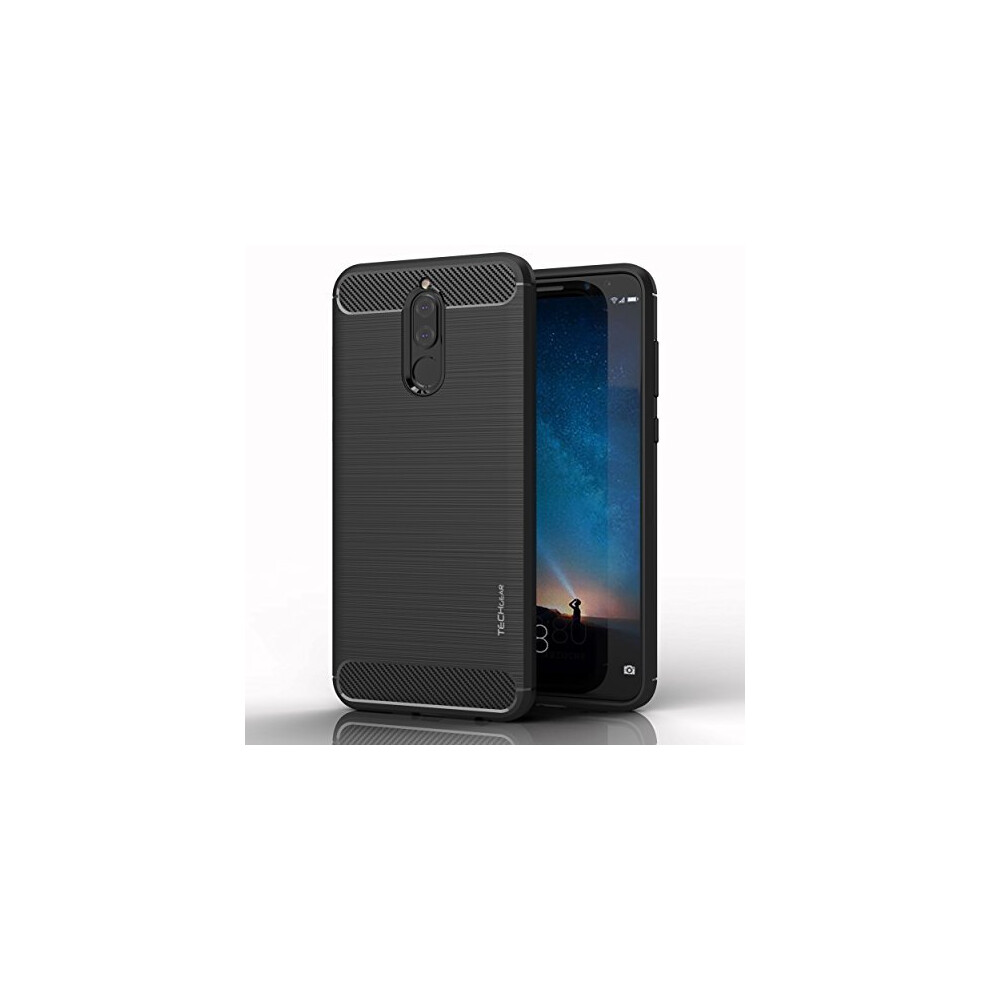 Mate 10 Lite Case - [Stealth Case] Flexible, Shockproof, Slim Fit, Soft TPU Protective Shell Cover with Carbon Fibre Design