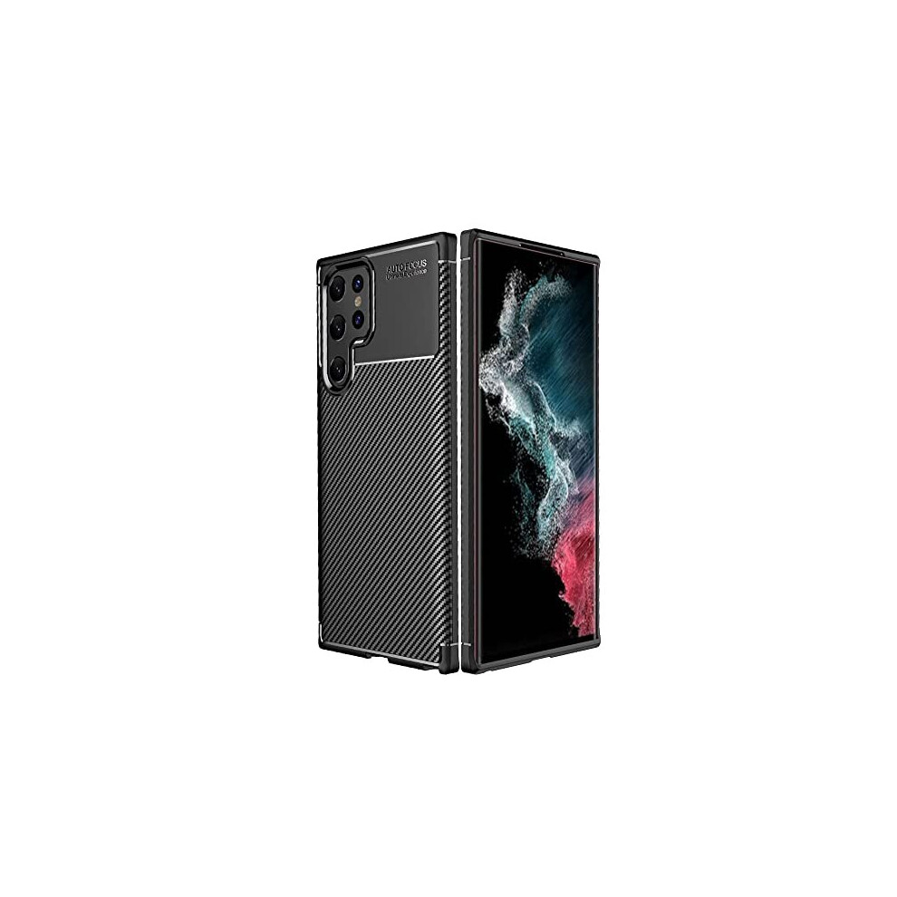 Techgear Galaxy S22 Ultra Case [Carbonflex Case] Premium Flexible Soft Shockproof Slim Fit Case Cover With Carbon Fibre Effect For Samsung Galaxy S22 Ultra 5G
