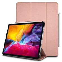 (Rose Gold) Techgear Smart Case for iPad Pro 11 2020, [Pencil Compatible] Smart Case Tri-fold Stand Cover with Corner Protection [Auto Wake / Sleep]