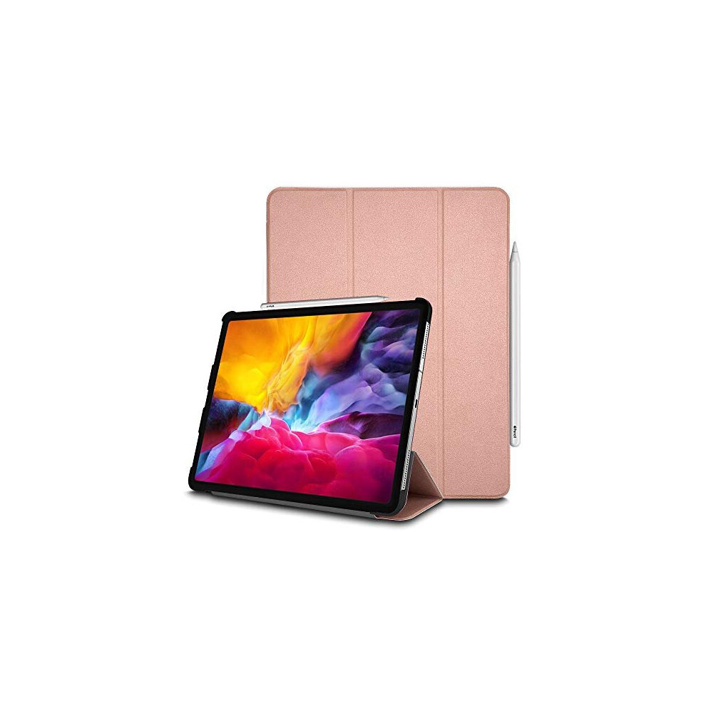 (Rose Gold) Techgear Smart Case for iPad Pro 11 2020, [Pencil Compatible] Smart Case Tri-fold Stand Cover with Corner Protection [Auto Wake / Sleep]