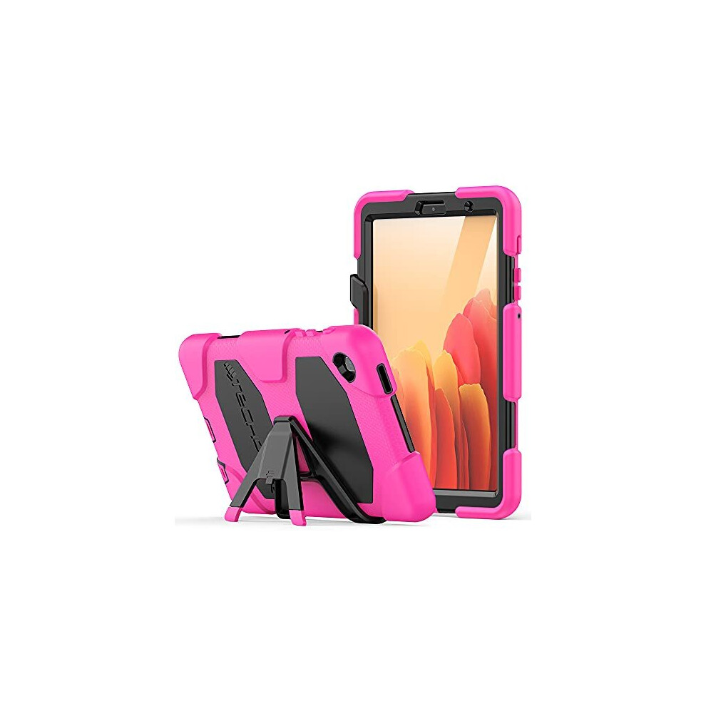 (Pink) TECHGEAR G-SHOCK Case Fits Samsung Galaxy Tab A7 Lite 8.7" 2021 (SM-T220 / SM-T225) HEAVY DUTY Shockproof Case with Stand, Kids Schools Workman