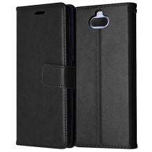 TECHGEAR Sony Xperia 10 Plus Case, Leather Wallet Flip Protective Case Cover with Card Slots, Kickstand and Wrist Strap - PU Leather