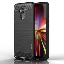 Mate 20 Lite Case - [Stealth Case] Flexible Shockproof TPU Slim Fit Case Cover - Carbon Fibre Design Soft Flexible Protective Shell Guard