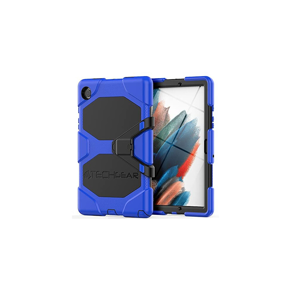 (Blue) TECHGEAR G-SHOCK Case Fits Samsung Galaxy Tab A8 10.5" 2022 (SM-X200 / SM-X205) HEAVY DUTY Shockproof Survival Case with Stand -Schools Builder