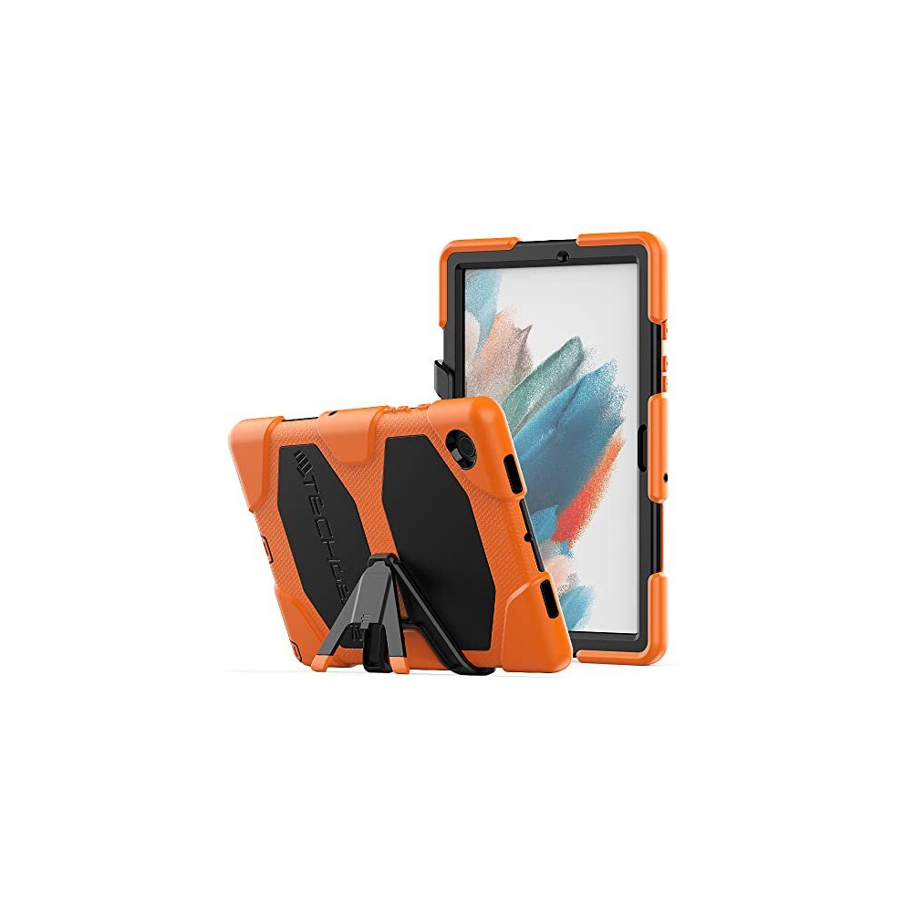 (Orange) TECHGEAR G-SHOCK Case Fits Samsung Galaxy Tab A8 10.5" 2022 (SM-X200 / SM-X205) HEAVY DUTY Shockproof Survival Case with Stand -Schools Build