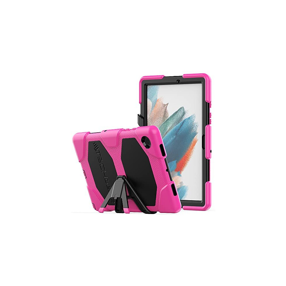 (Pink) TECHGEAR G-SHOCK Case Fits Samsung Galaxy Tab A8 10.5" 2022 (SM-X200 / SM-X205) HEAVY DUTY Shockproof Survival Case with Stand -Schools Builder