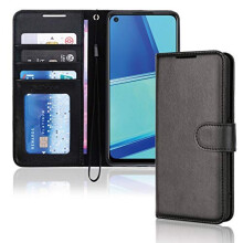 TECHGEAR Leather Wallet Case for Oppo A72 / A52 / A92, Flip Protective Case Cover with Wallet Card Holder, Stand & Wrist Strap with Magnetic Closure
