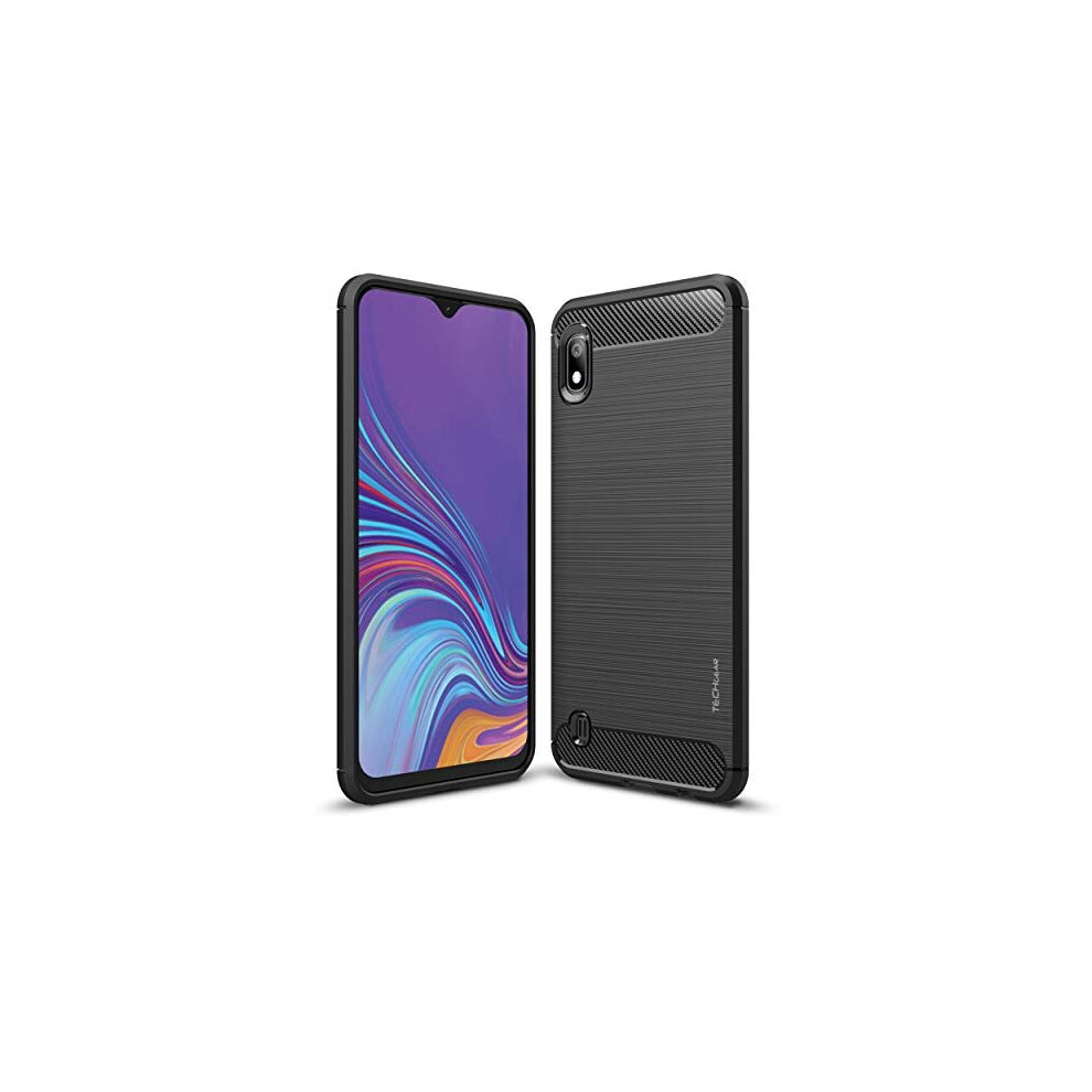 Compatible with Samsung Galaxy A10 Case [Stealth Case] Flexible, Shockproof, Ultra Slim, Soft TPU Protective Shell Cover with Carbon Fibre