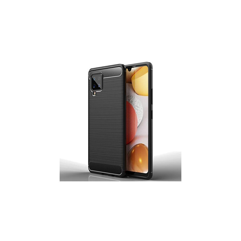 Galaxy A42 5G Carbon Fibre Case [Stealth Case] Flexible, Shockproof, Ultra Slim, Soft TPU Protective Shell Cover with Carbon Fibre Detailing