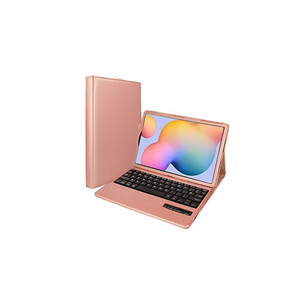 Techgear Keyboard Case For Samsung Galaxy Tab S6 Lite 10.4" (Sm-P610 / P613 / P615/P619) Pu Leather Case With Bluetooth Wireless Uk Qwerty Keyboard