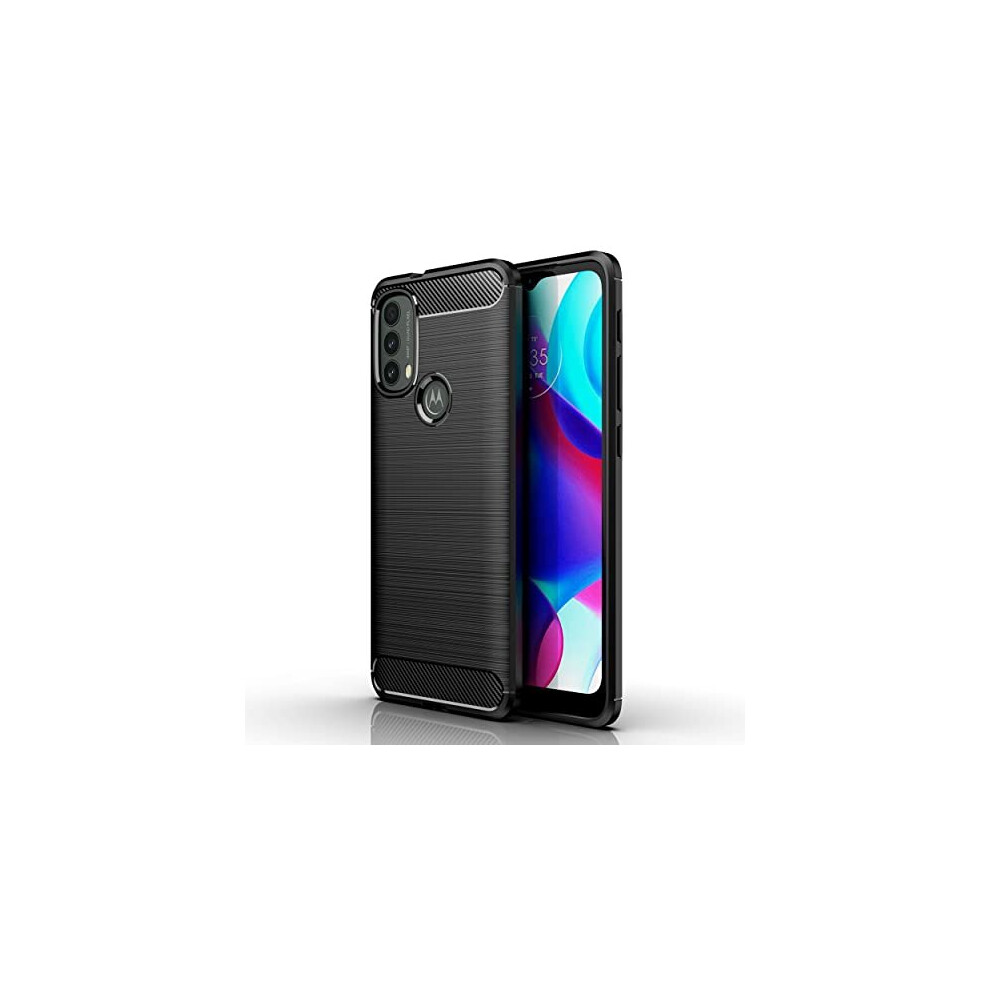 Techgear Moto E20 / E30 Carbon Fibre Case [Stealth Case] Flexible, Shockproof, Ultra Slim, Soft Tpu Protective Shell Cover With Carbon Fibre Detailing