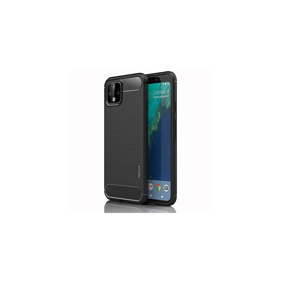 Pixel 4 Case [Stealth Case] Flexible, Shockproof, Ultra Slim, Soft TPU Protective Shell Cover with Carbon Fibre Detailing Designed For Pixel 4