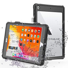TECHGEAR Poseidon Slim Armour Waterproof Case for iPad 10.2 9th/8th/7th Gen IP68 Submersible 6.6 ft with Built-in Screen Protector Stand & Strap